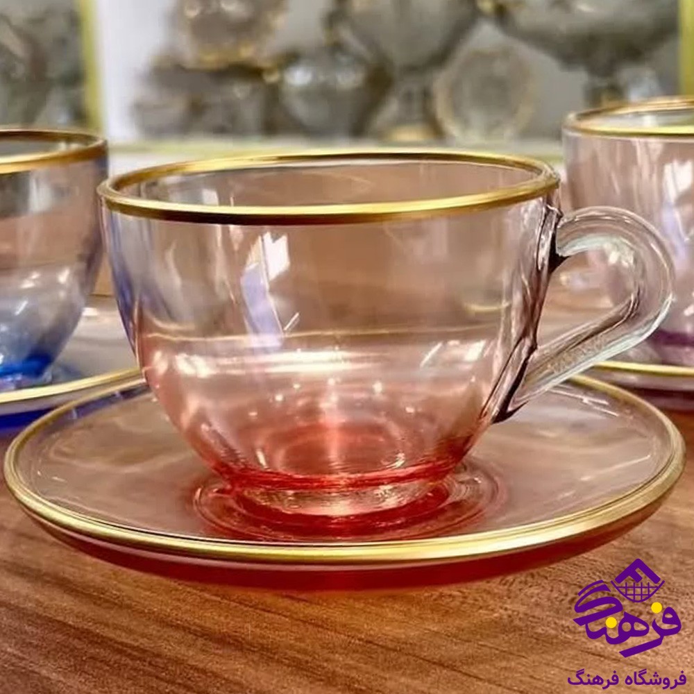 فنجان نلبکي کورالو کاوه لب طلا 4دک
