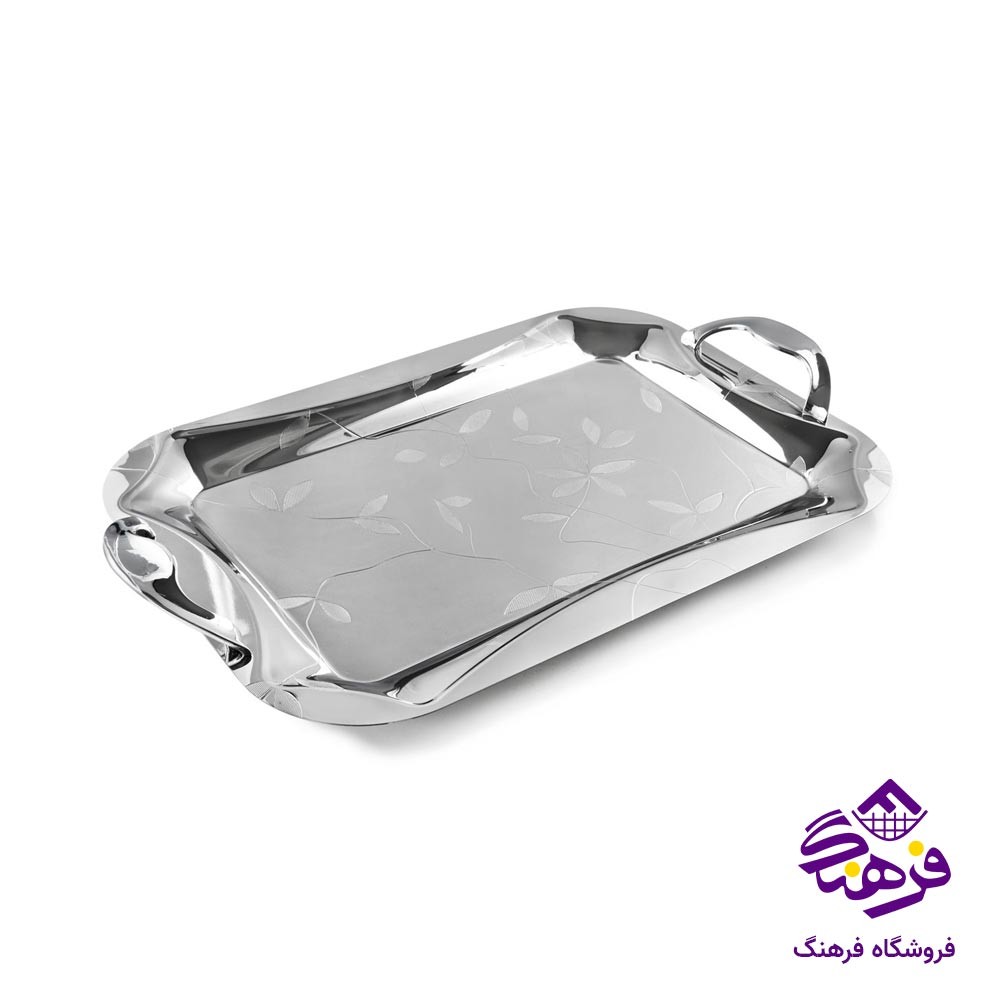 سینی ایینه ای نقره ای KST 7351 (2 عددی)