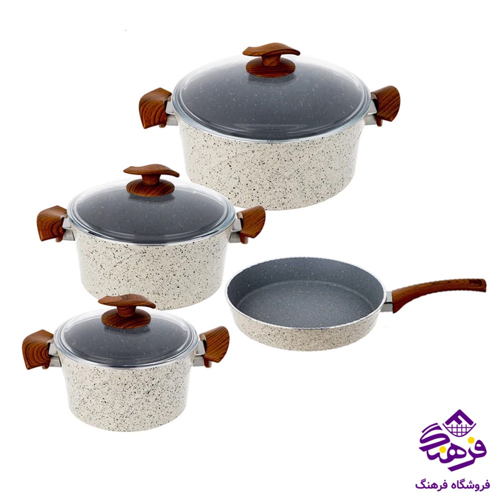 سرویس قابلمه پویان 7پارچه سووینگ Eviz کرم