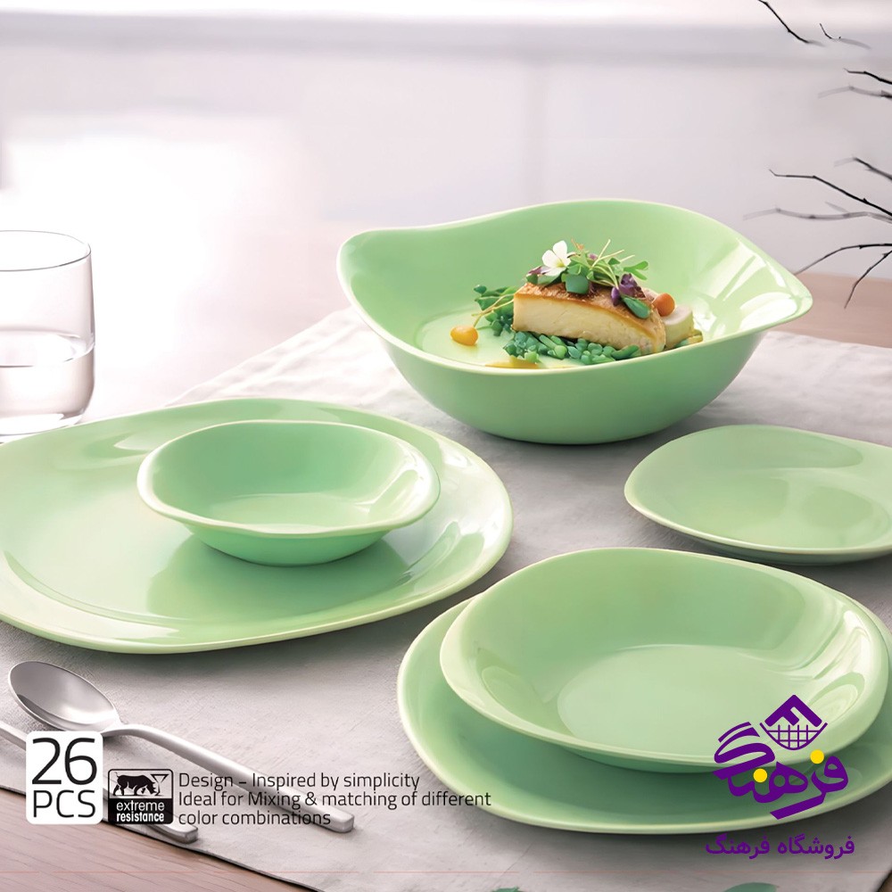 سرویس 26پارچه گلدن اپال مدل ولاره سبز