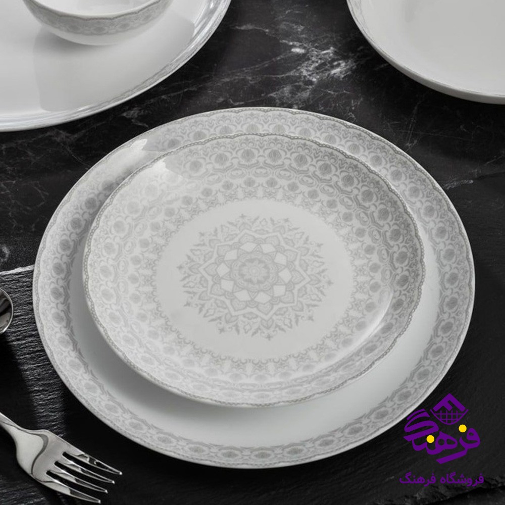 سرویس غذاخوری 26 پارچه گلدن اپال مدل دیوالی دایان طوسی