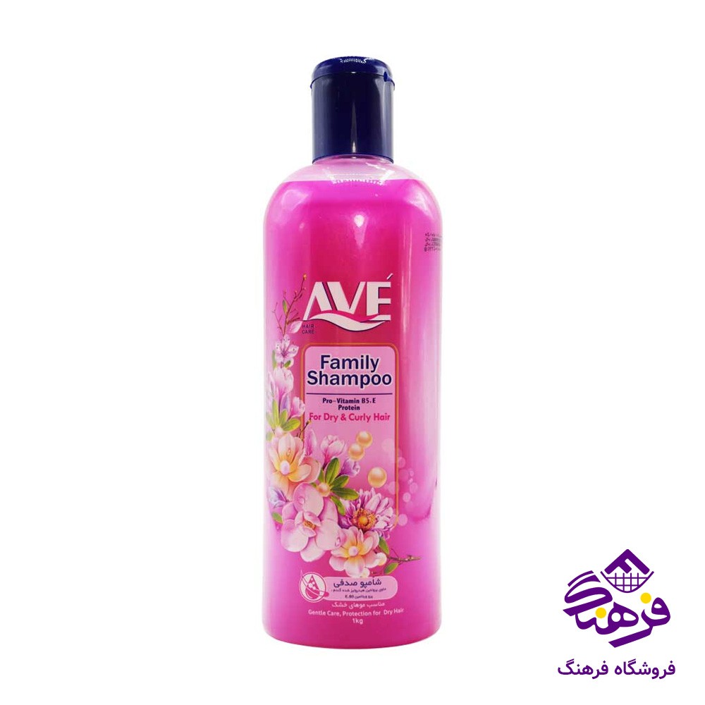 شامپو سر خانواده AVE حاوی گندم و ویتامین E مخصوص موهای خشک 1KGR