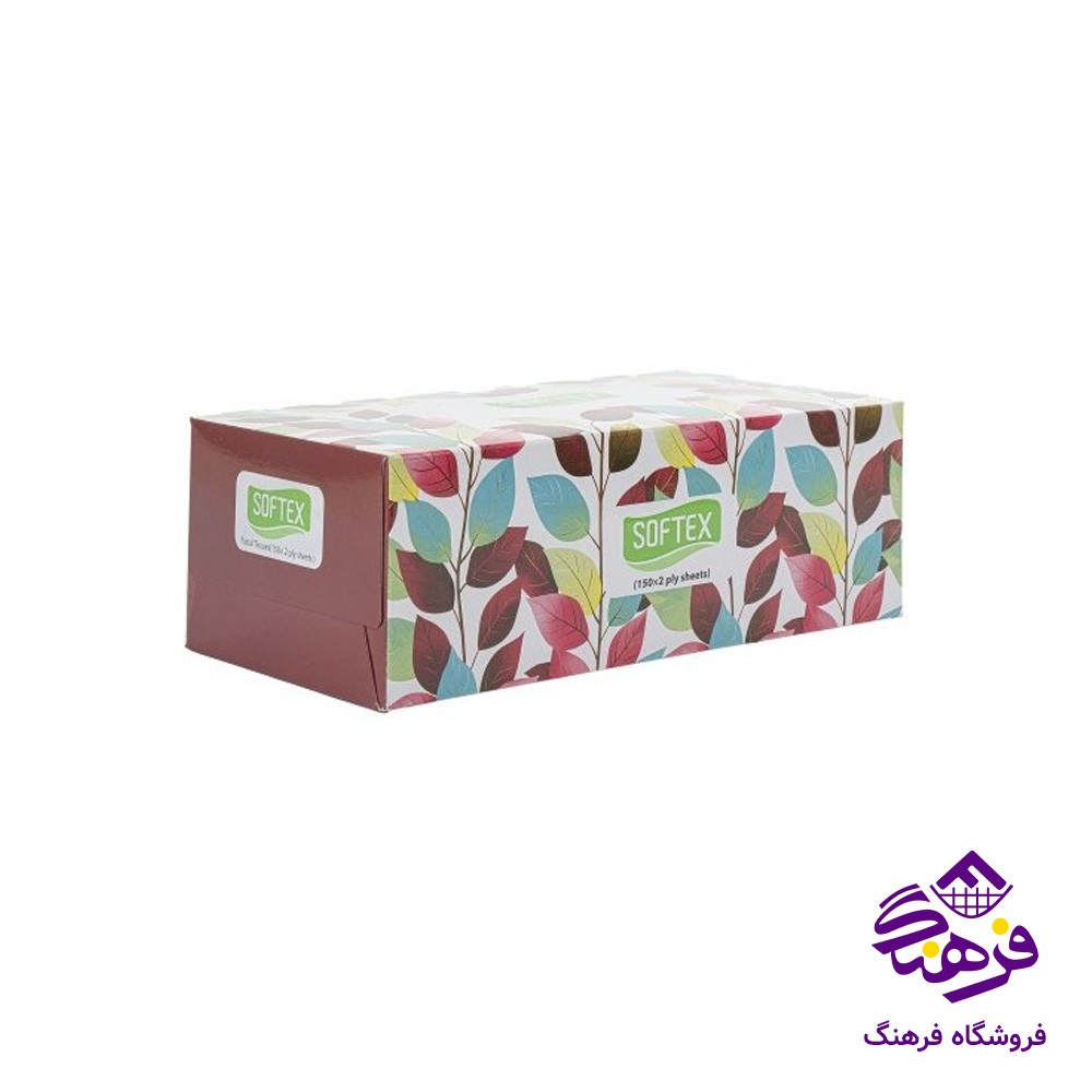 دستمال کاغذی سافتکس مدل 150 برگ دولایه 
