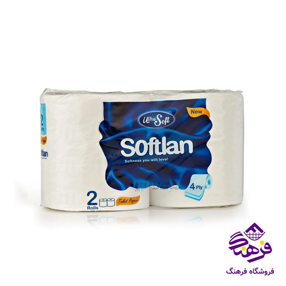 دستمال توالت سافتلن مدل پی تی پی دوقلو 