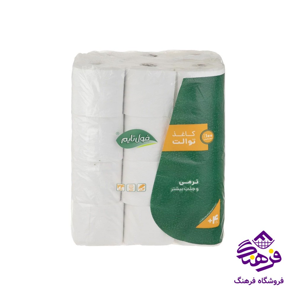 دستمال توالت فول تایم مدل 4لایه 140برگ (24عددی) 