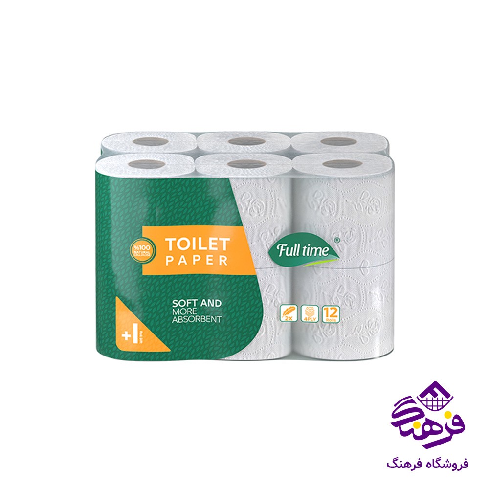 دستمال توالت فول تایم مدل 4لایه 140برگ (12عددی) 