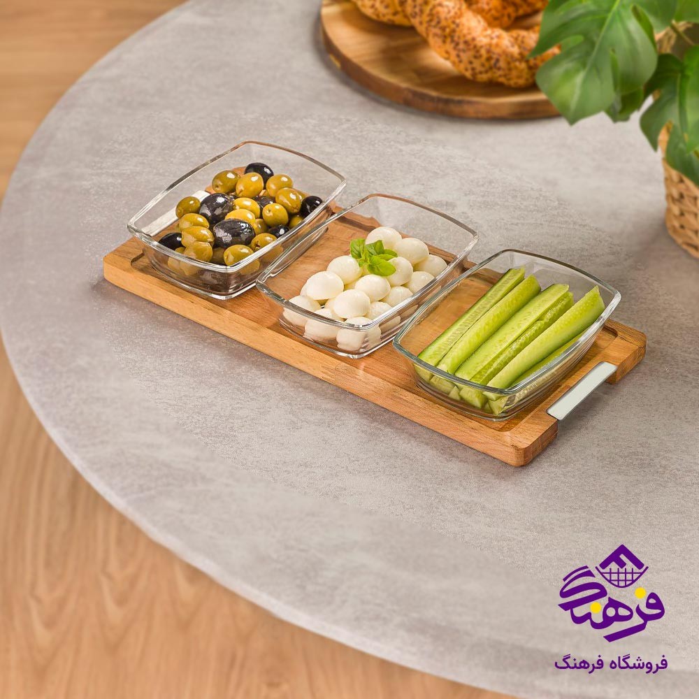 اردو پایه چوبی بزرگ 3عددی لیمون