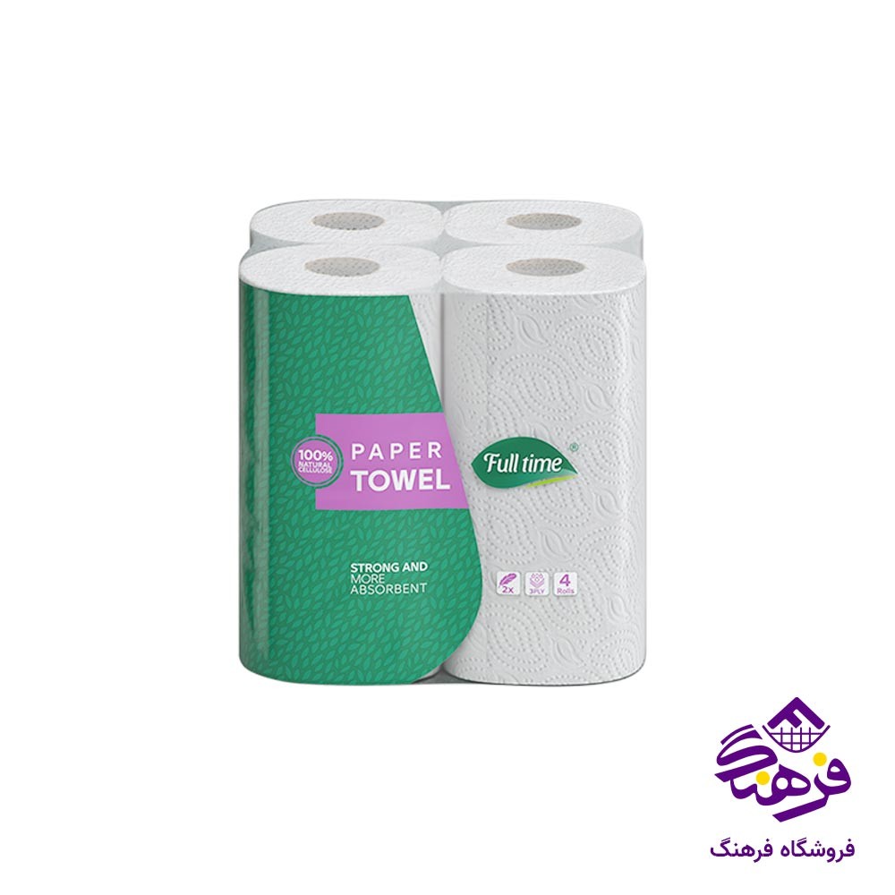 دستمال حوله کاغذی فول تایم 3 لایه (4 عددی)