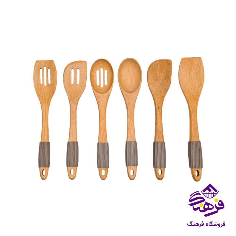 کفگیر ملاقه یونیک دسته چوبی 1110