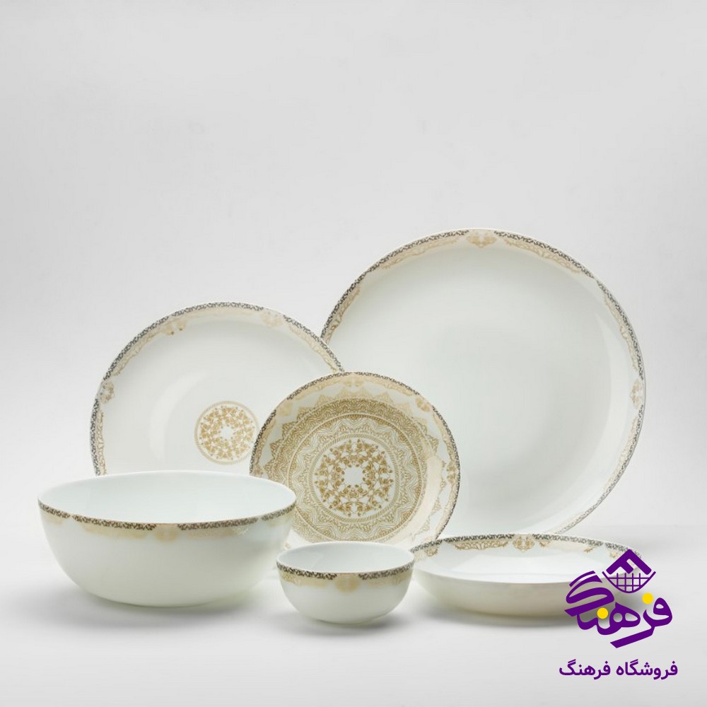 سرويس گلدن اپال 26پارچه ديوالي دراگون عسلي
