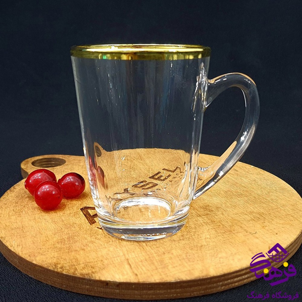نیم لیوان دسنی دسته دار اصفهان لب طلا 8دک