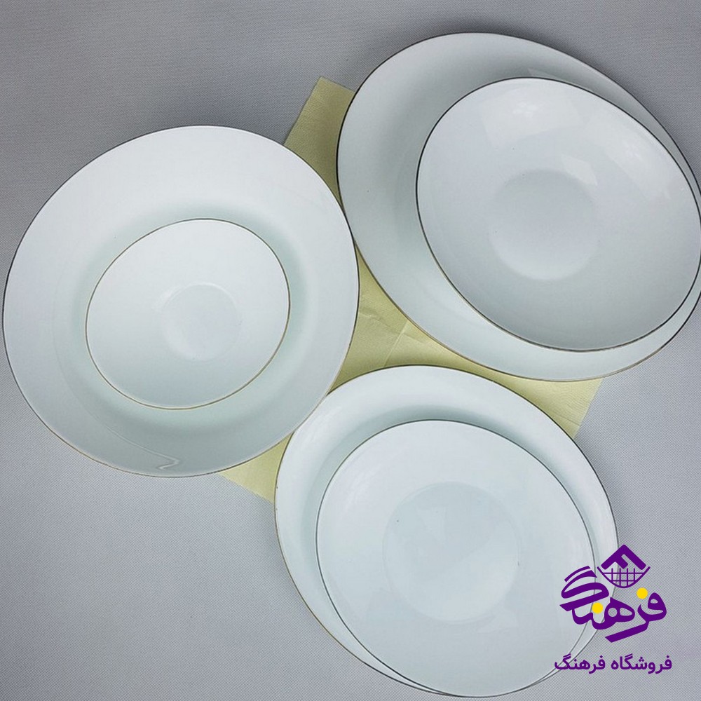 سرویس اپال 26 پارچه (دینو-کوئین) گرد لب طلا
