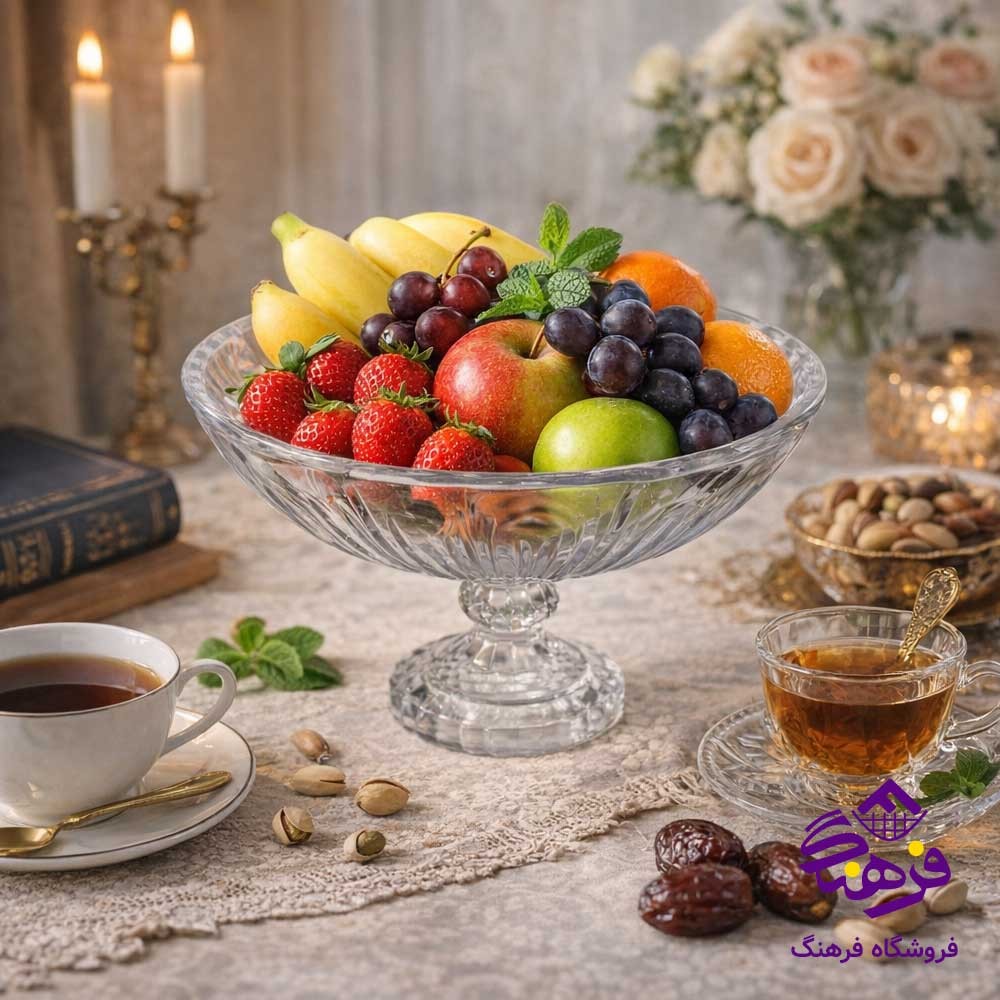 میوه خوری بلورنوری تازه مدل پیانو پایه دار