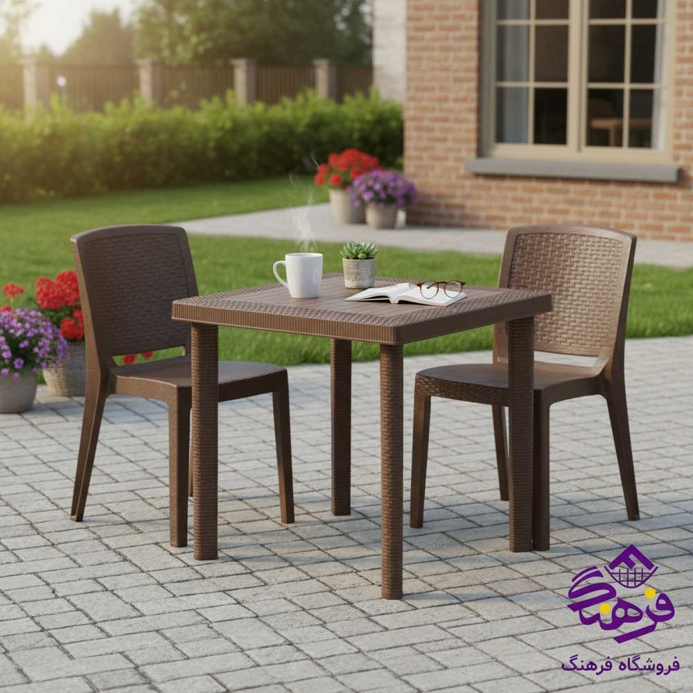 ميز حصير بافت مربع 83 در 83 برند ناصر 333