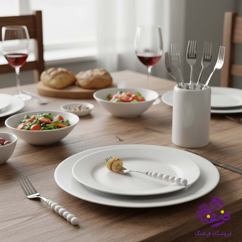 چنگال میوه دسته دار مروارید6عددی