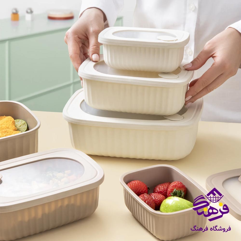 ظرف نگهدارنده لیمون مدل مربع (3 عددی)