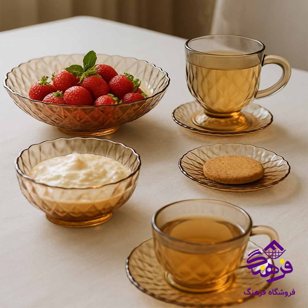 سرويس اميتيس 21پارچه کادو کاوه عسلي