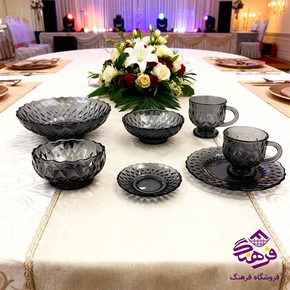 سرويس پذیرایی 21 پارچه کاوه مدل اميتيس (دودی)