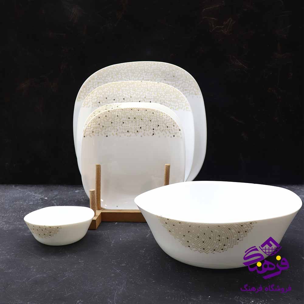 سرويس 26پارچه کرل کايلی عسلی گلدن اپال