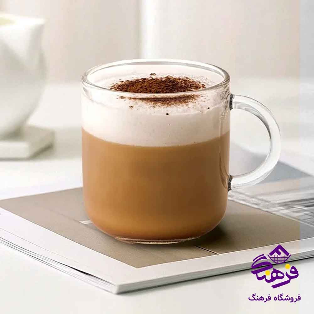 فنجان شيشه ای دسته دار لیمون 260 سی سی (6 عددی)