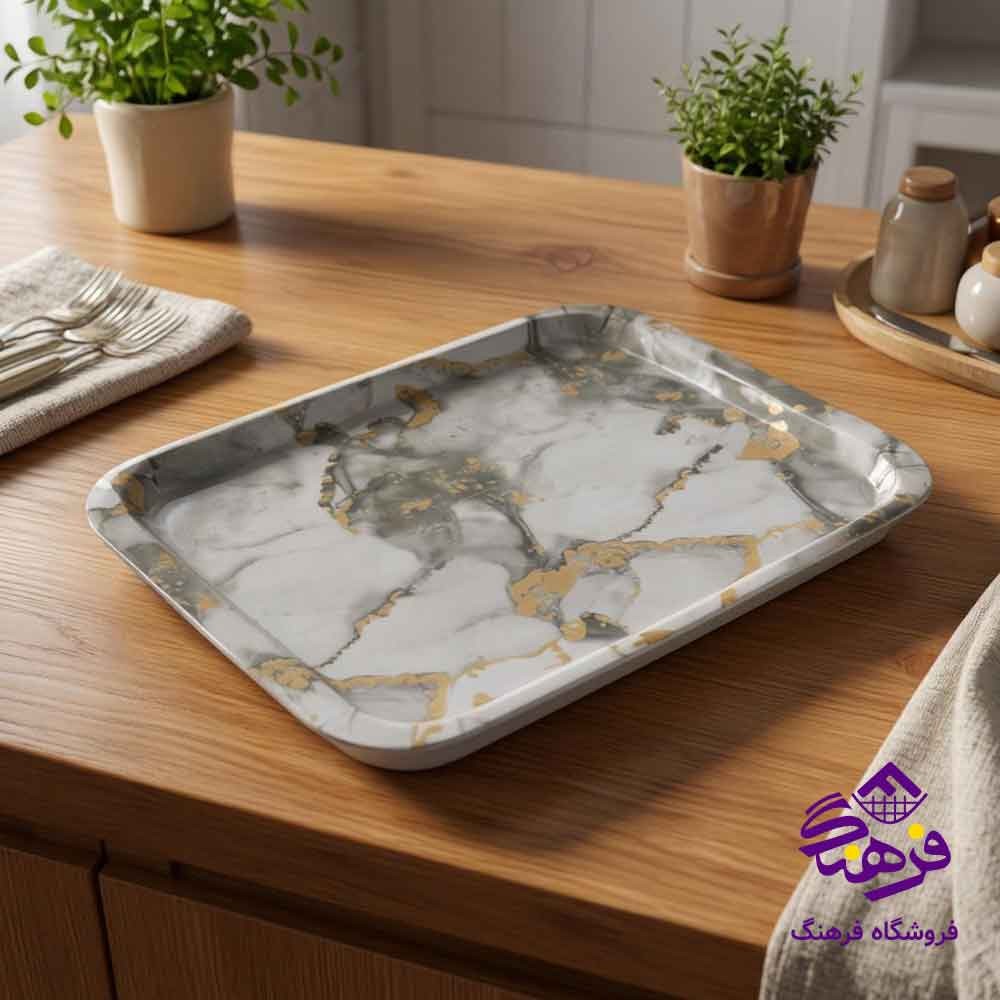 سينی بدون دسته 2 مستطيل گرانيت کسری1002