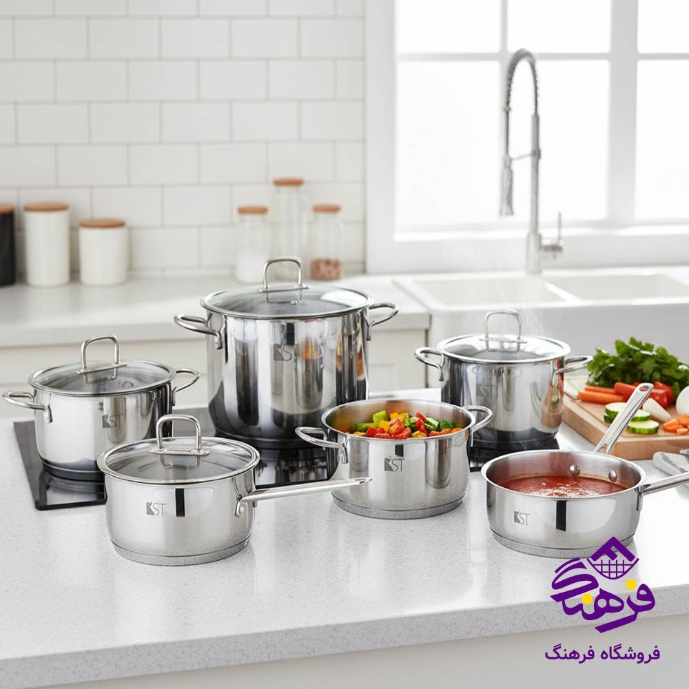 سرویس قابلمه استیل 11پارچه KST 7010