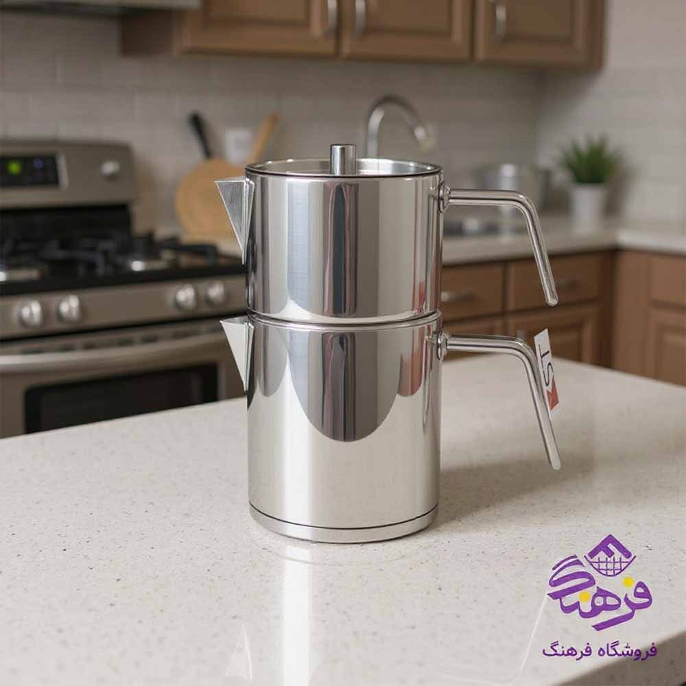 کتری قوری لوله دار قوری استيل KST 2022 S