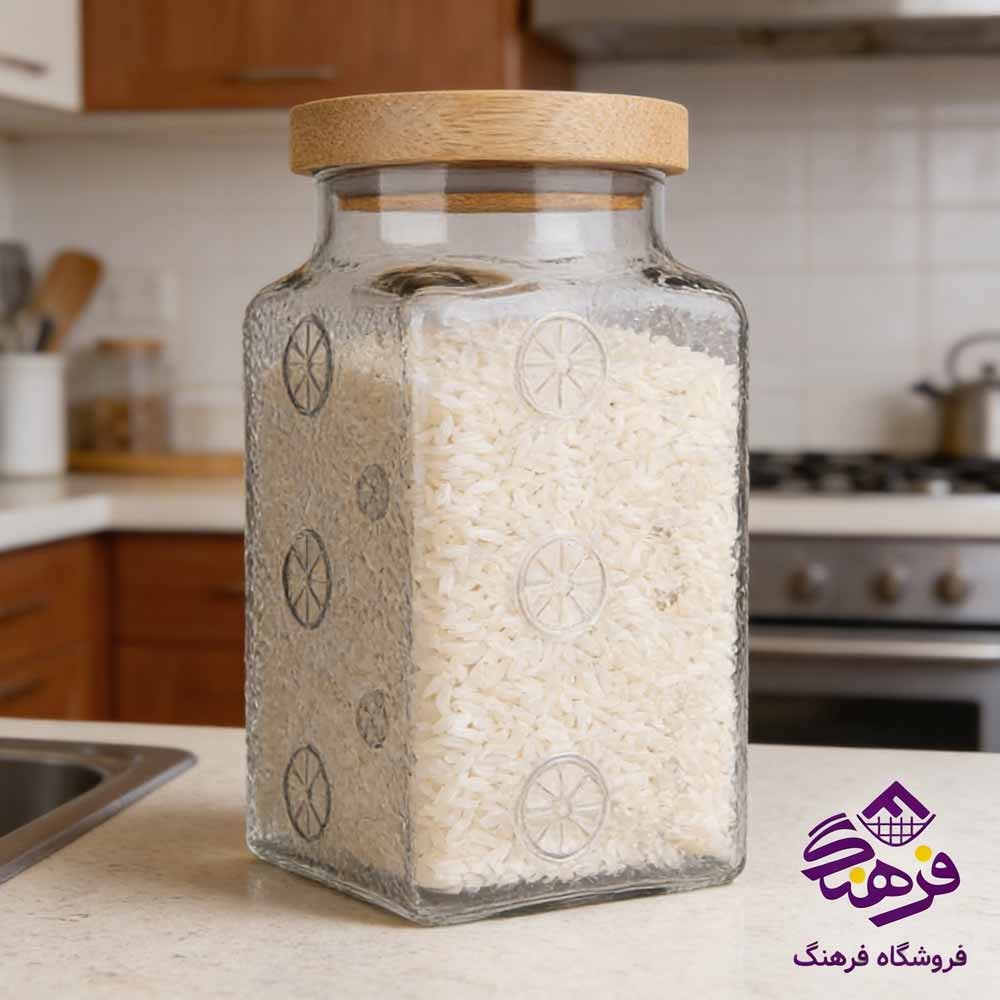 بانکه مربع 1800 ميلی ليتر زيباسازان مدل پرتقال کد 11566