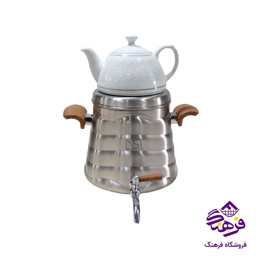 کتری قوری شیر دار دسته چوبی KST 3070 D