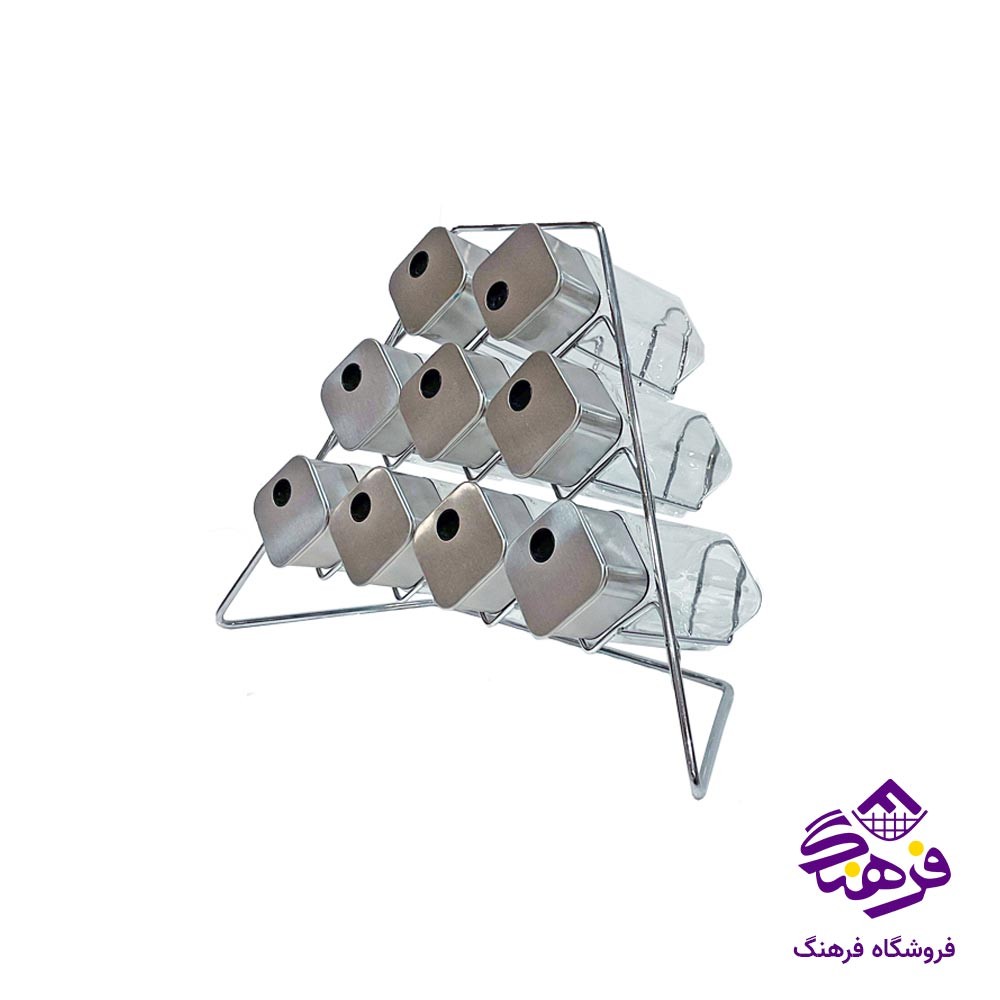 ست ادویه پاش مربع یونیک مدل هرمی کد 1627 (9 عددی)