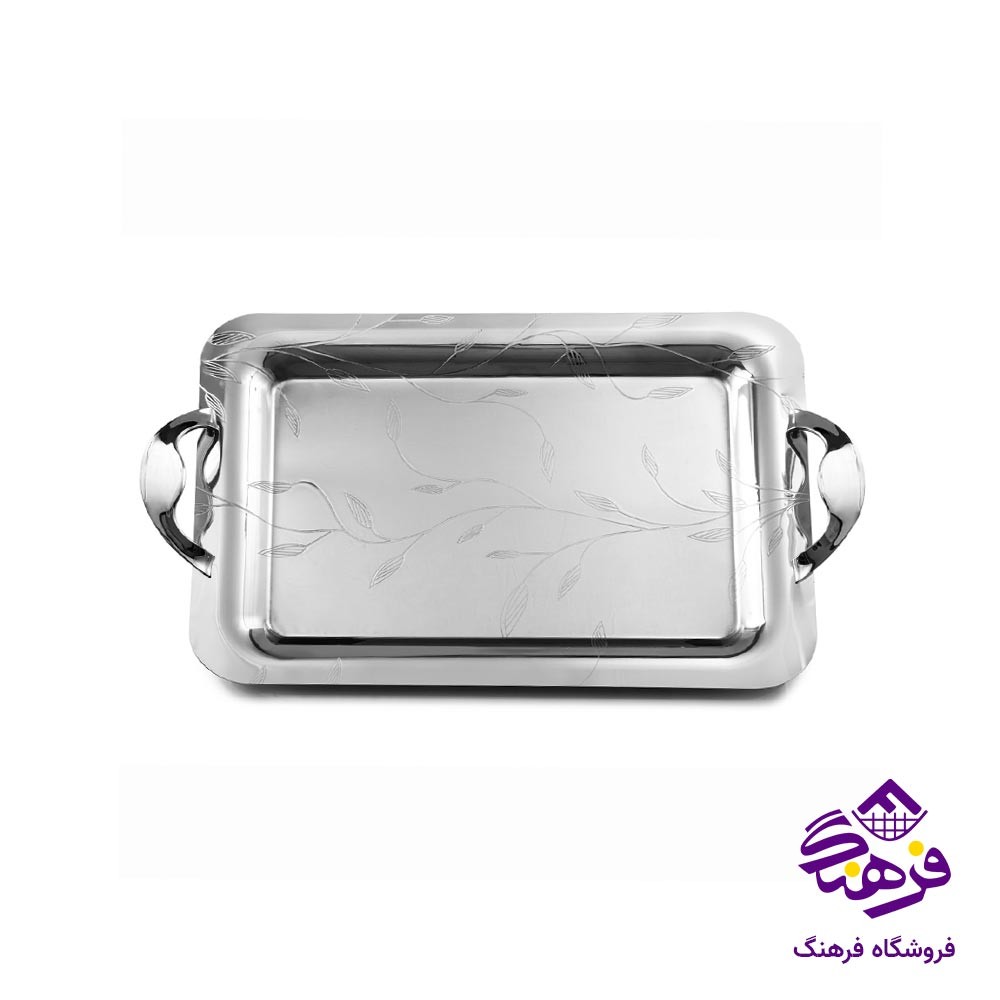 سینی ایینه ای نقره ای KST 8253 (2 عددی)