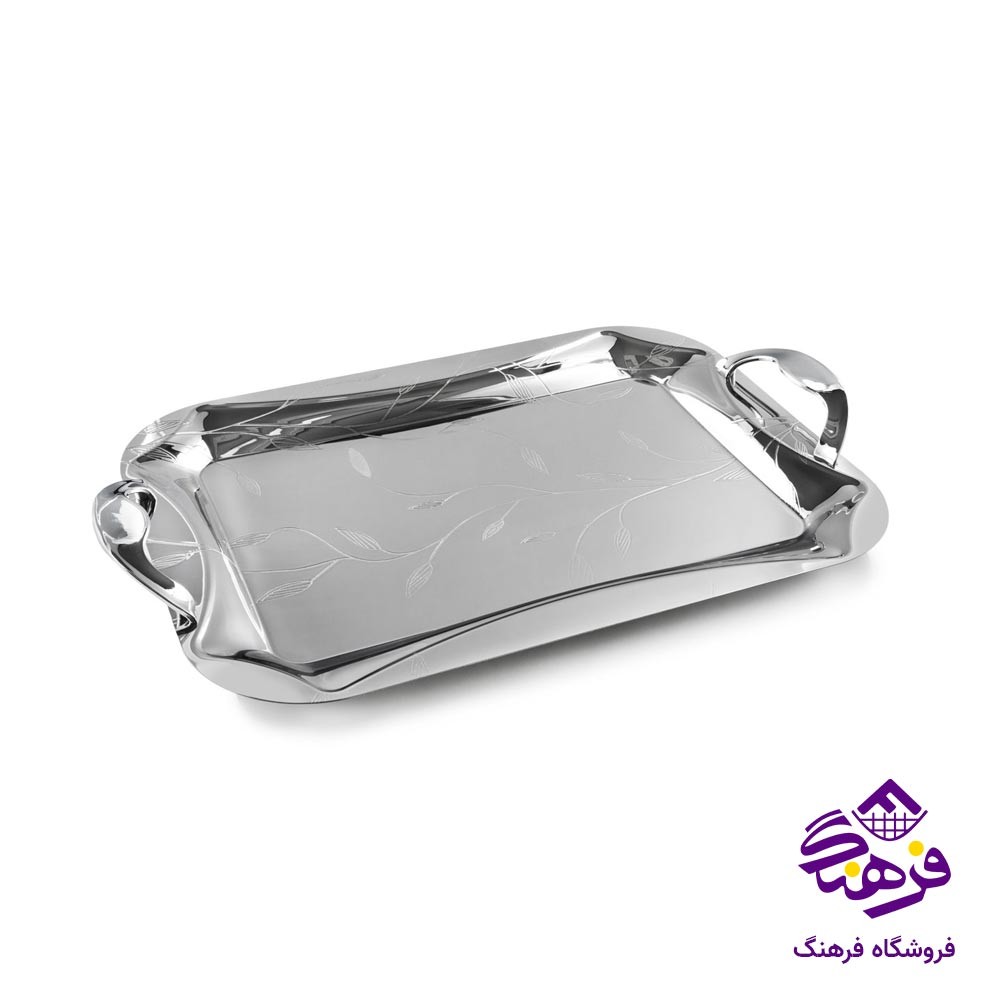 سینی ایینه ای نقره ای KST 7353 (2 عددی)