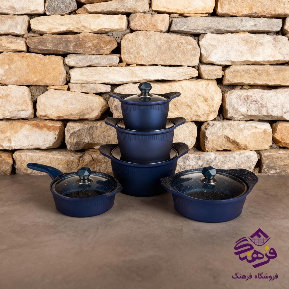 سرويس قابلمه 10پارچه گرانيت ابي نيلي ارتيستون 1093