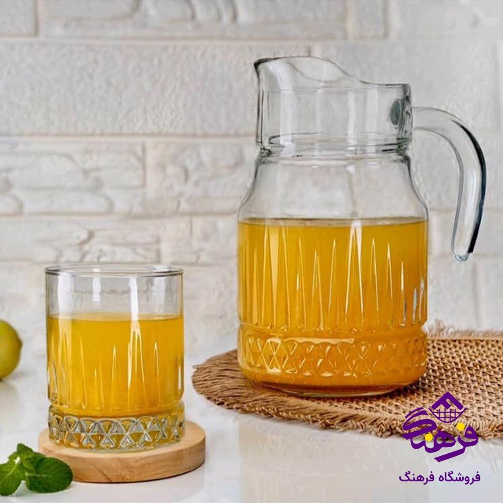 پارچ و لیوان بلور کاوه مدل اسلو کوتاه 