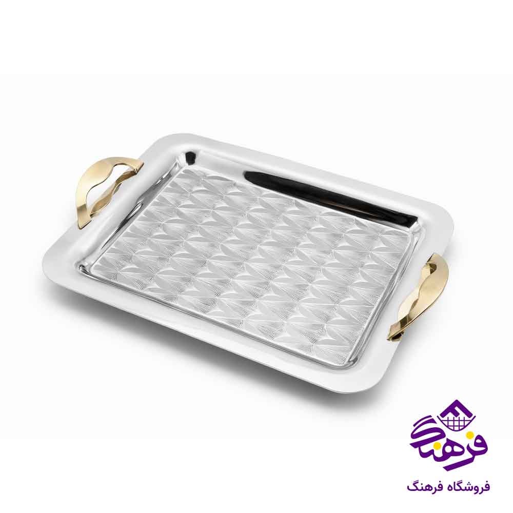 سینی ایینه ای طلایی لیزری KST 8367