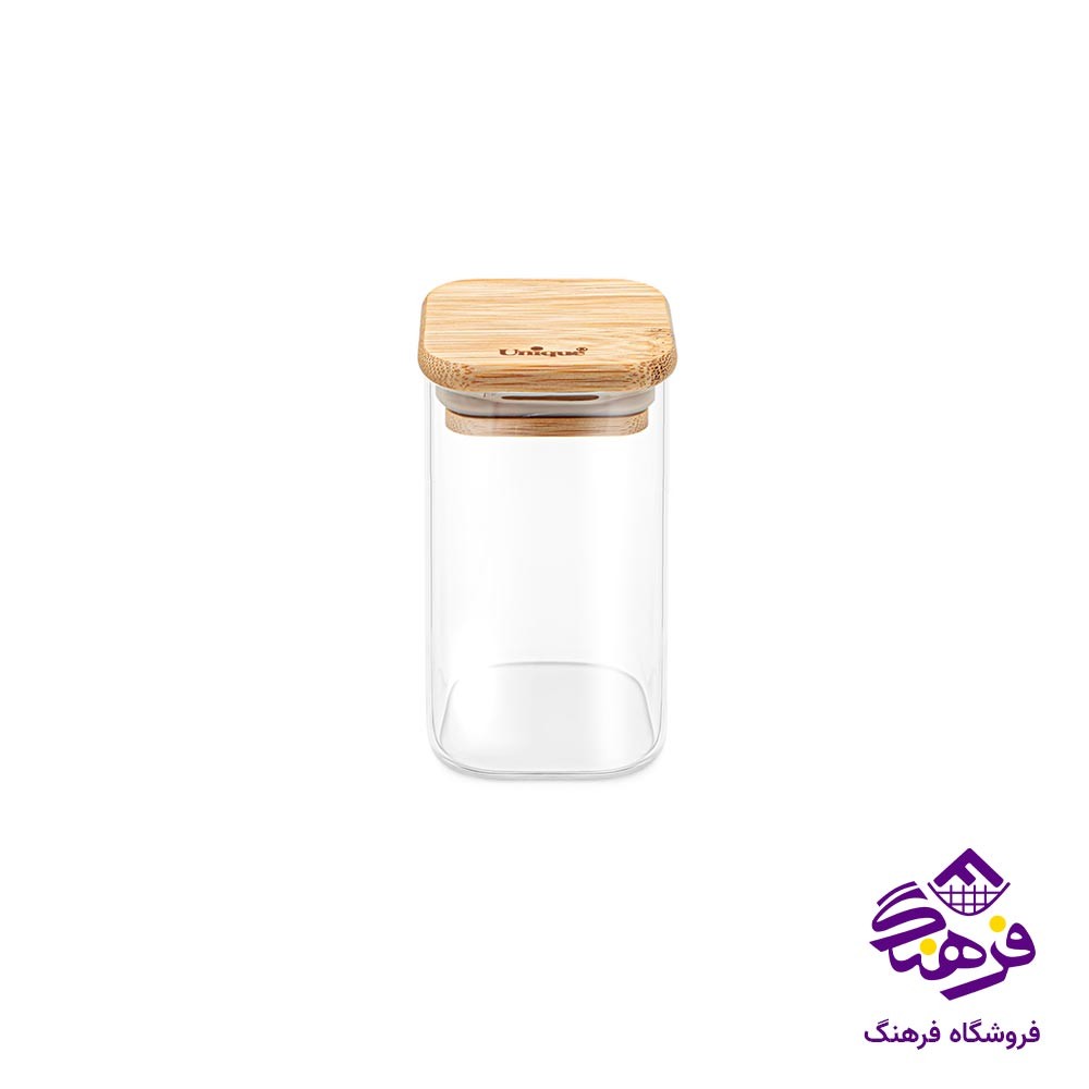 جا ادویه یونیک درب بامبو مربع سایز 10 کد 1766