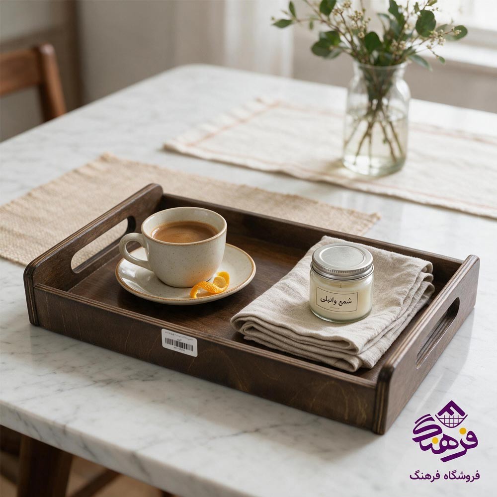سینی دل کادو مدل دسته اریب کوچک