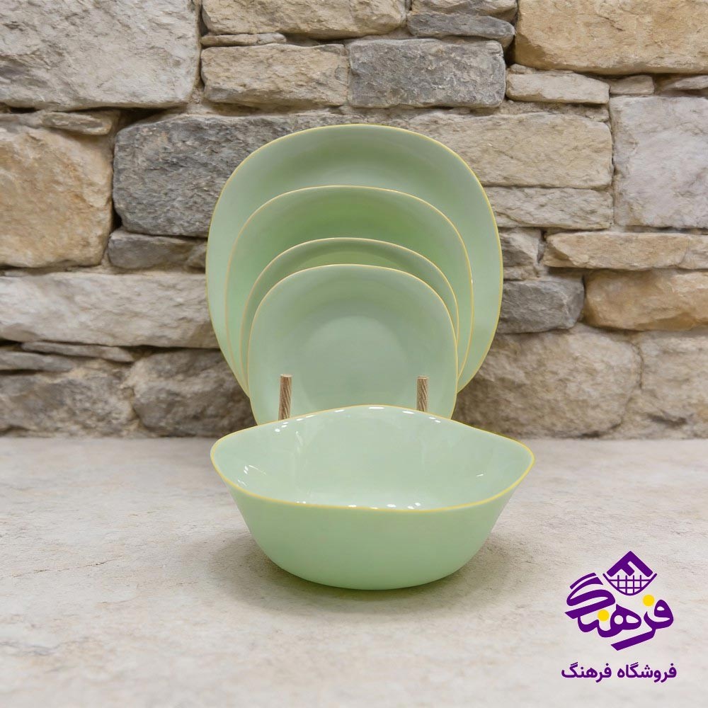 سرویس 26 پارچه کنگره گلدن اپال مدل الیو لب طلا نیو (طوسی)