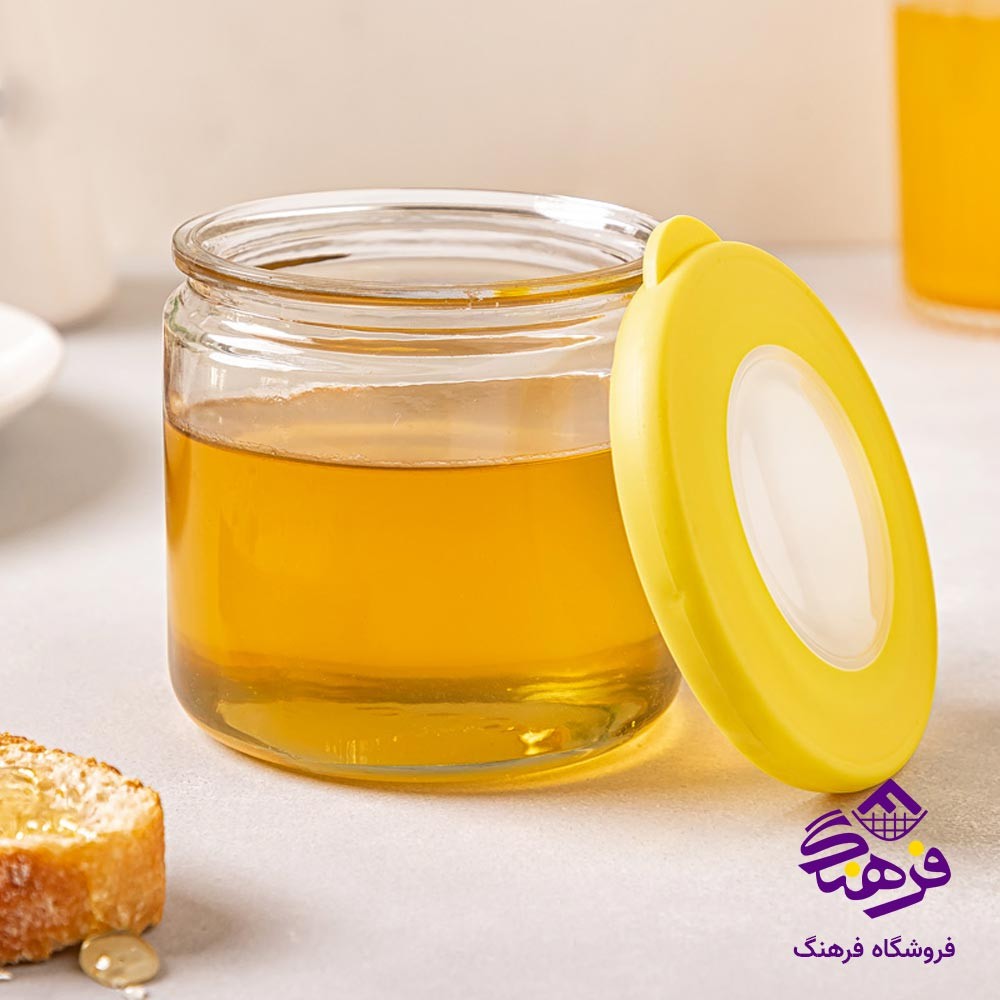 ظرف دربدار شیشه ای لیمون 420 میل لیتر