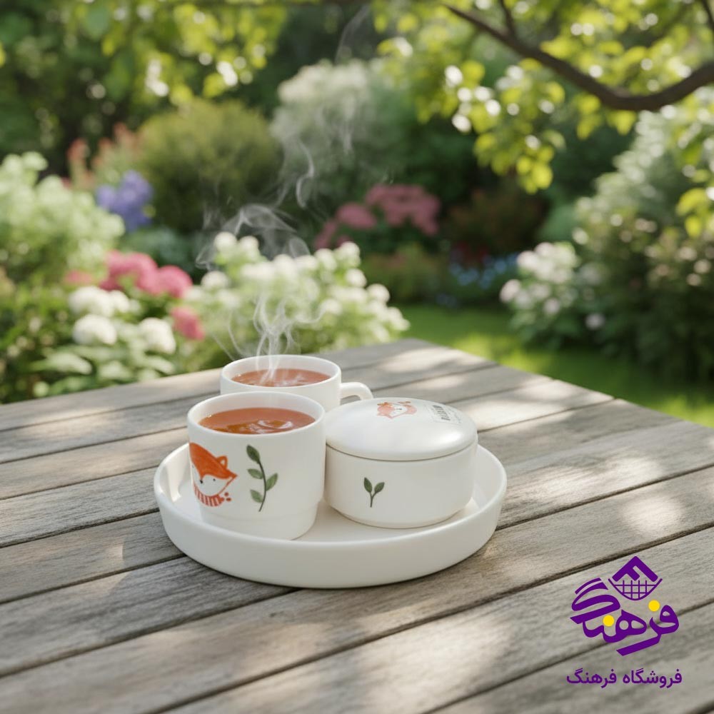 ست چای خوری دل کادو زیر سرامیکی 2 نفره