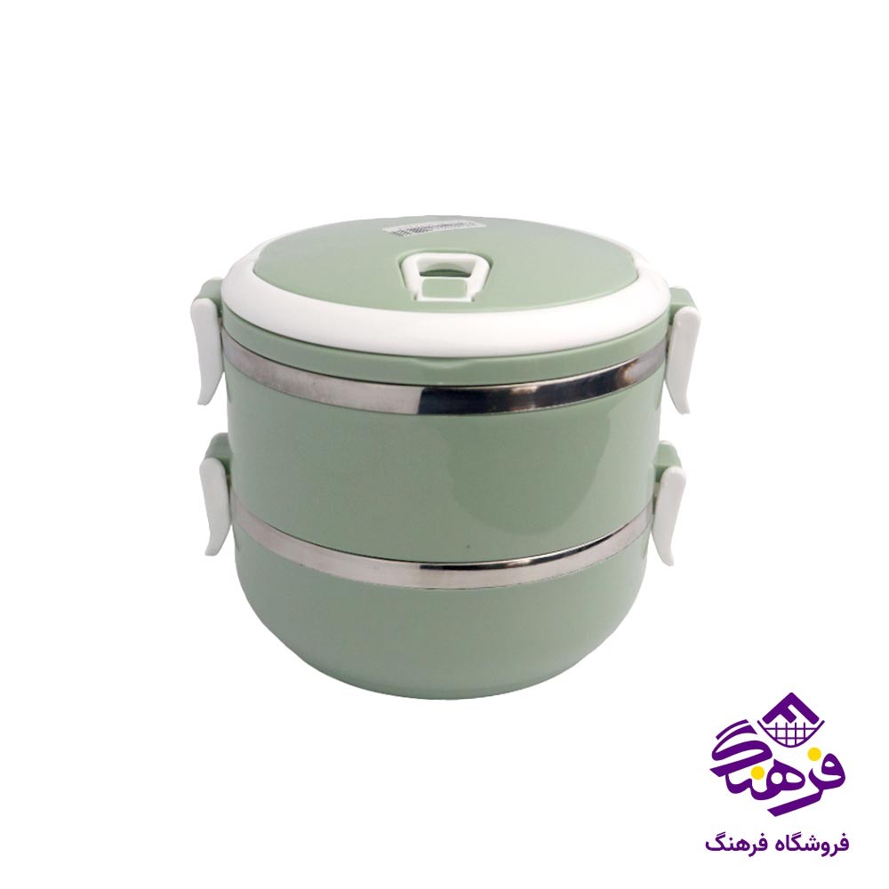 ظرف غذا گرد داخل استیل 2 طبقه 1.21