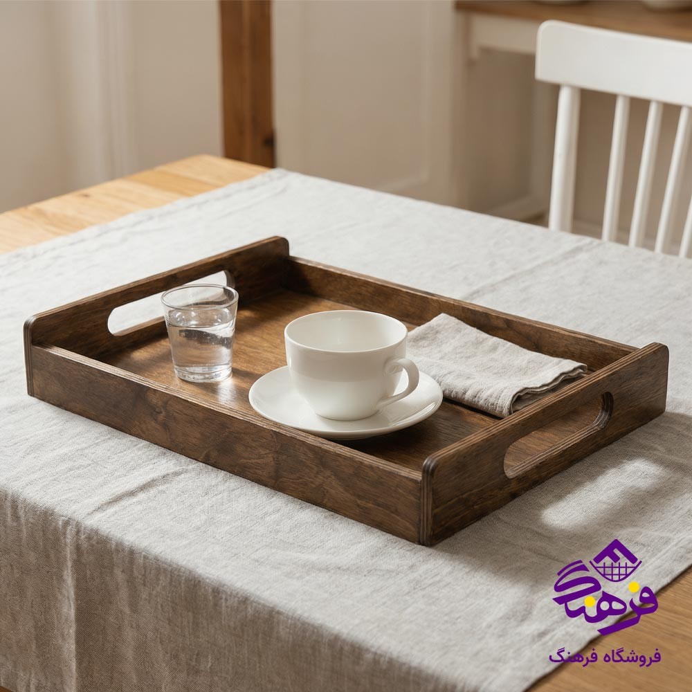 سینی دل کادو مدل دسته اریب متوسط