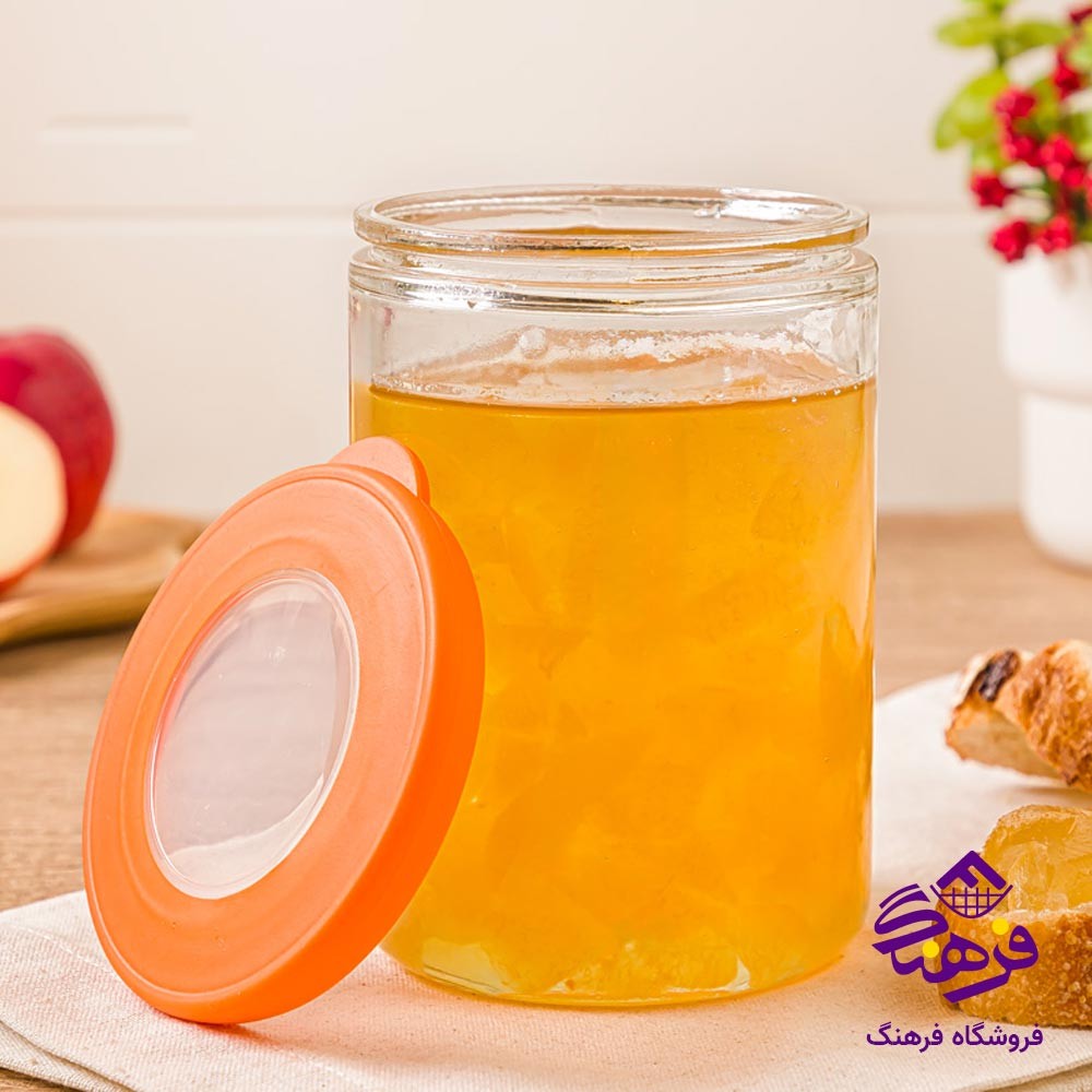ظرف دربدار شیشه ای لیمون 700 میلی لیتر