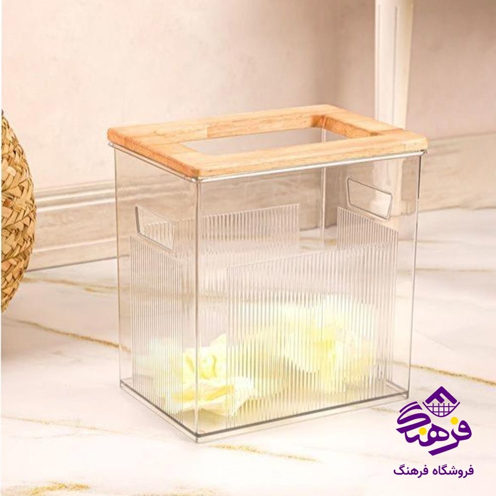 سطل کاغذ رویه چوبی لیمون