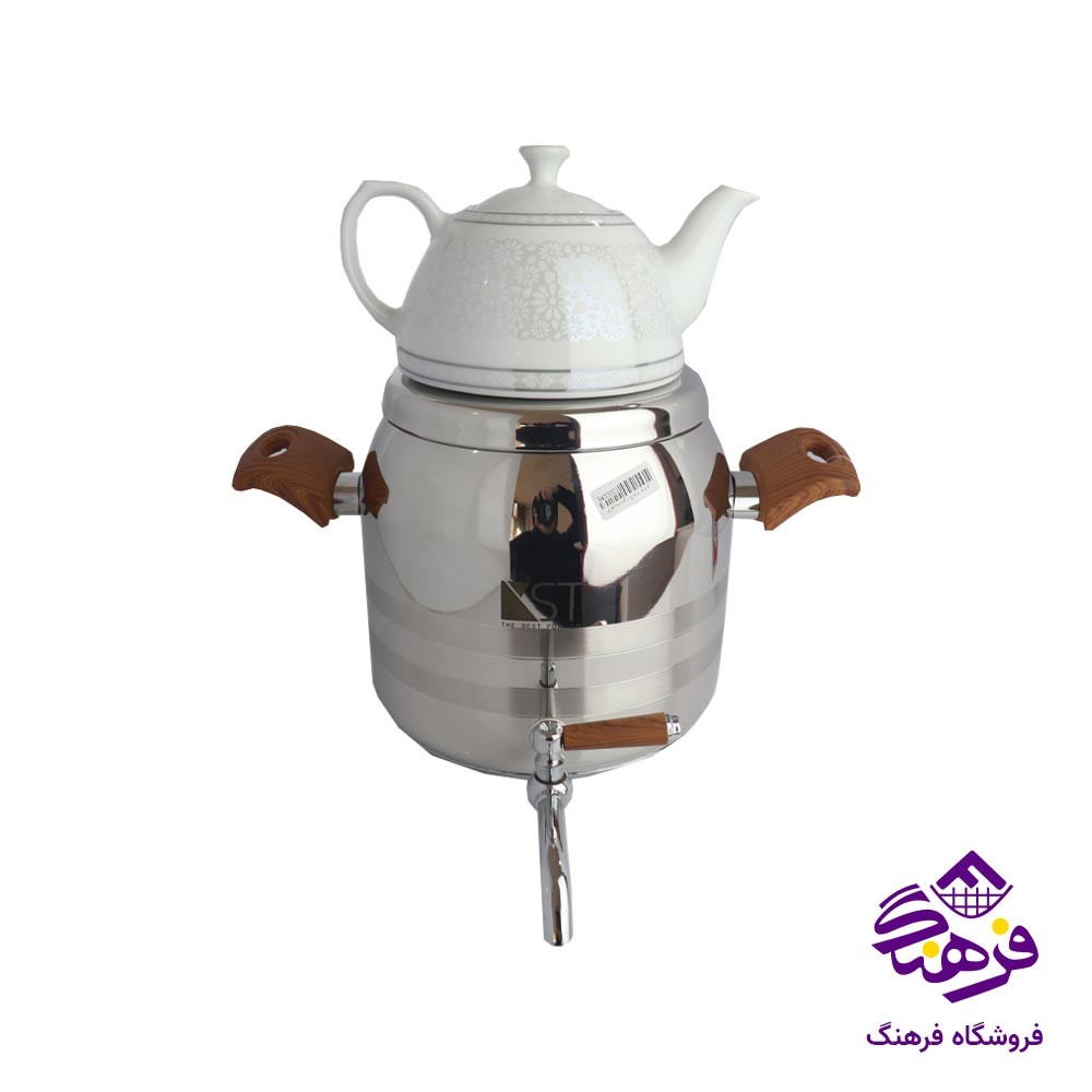 کتری قوری طرح ترک دسته چوبی KST 4020 D