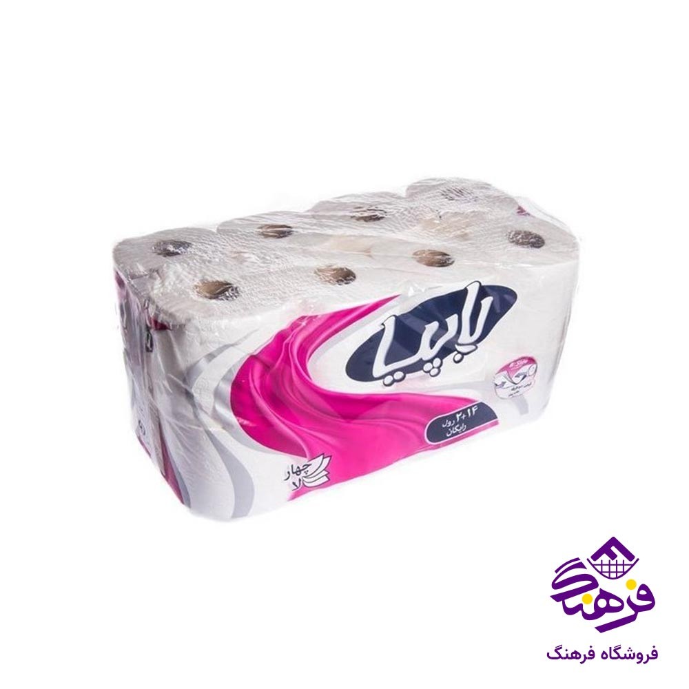دستمال توالت پاپیا با عصاره پنبه 16 عددی
