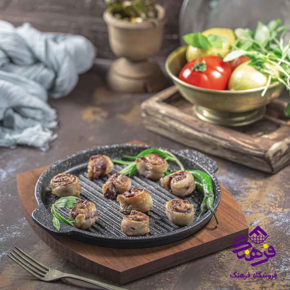 تابه گریل چدن نالینو مدل Fahita مشکی سایز 20 کد 0117
