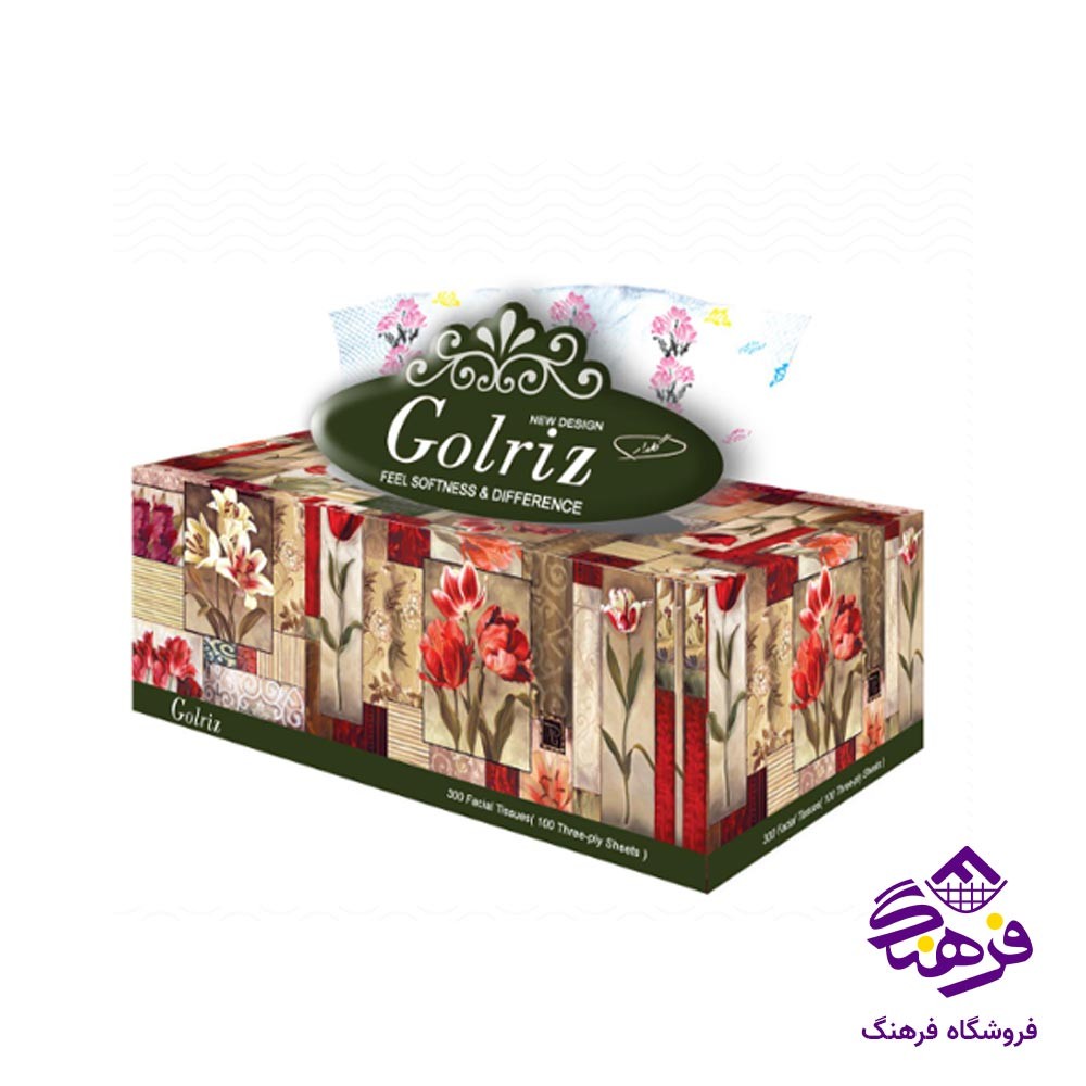 دستمال کاغذی گلریز مدل زنبق و شقایق 300 برگ