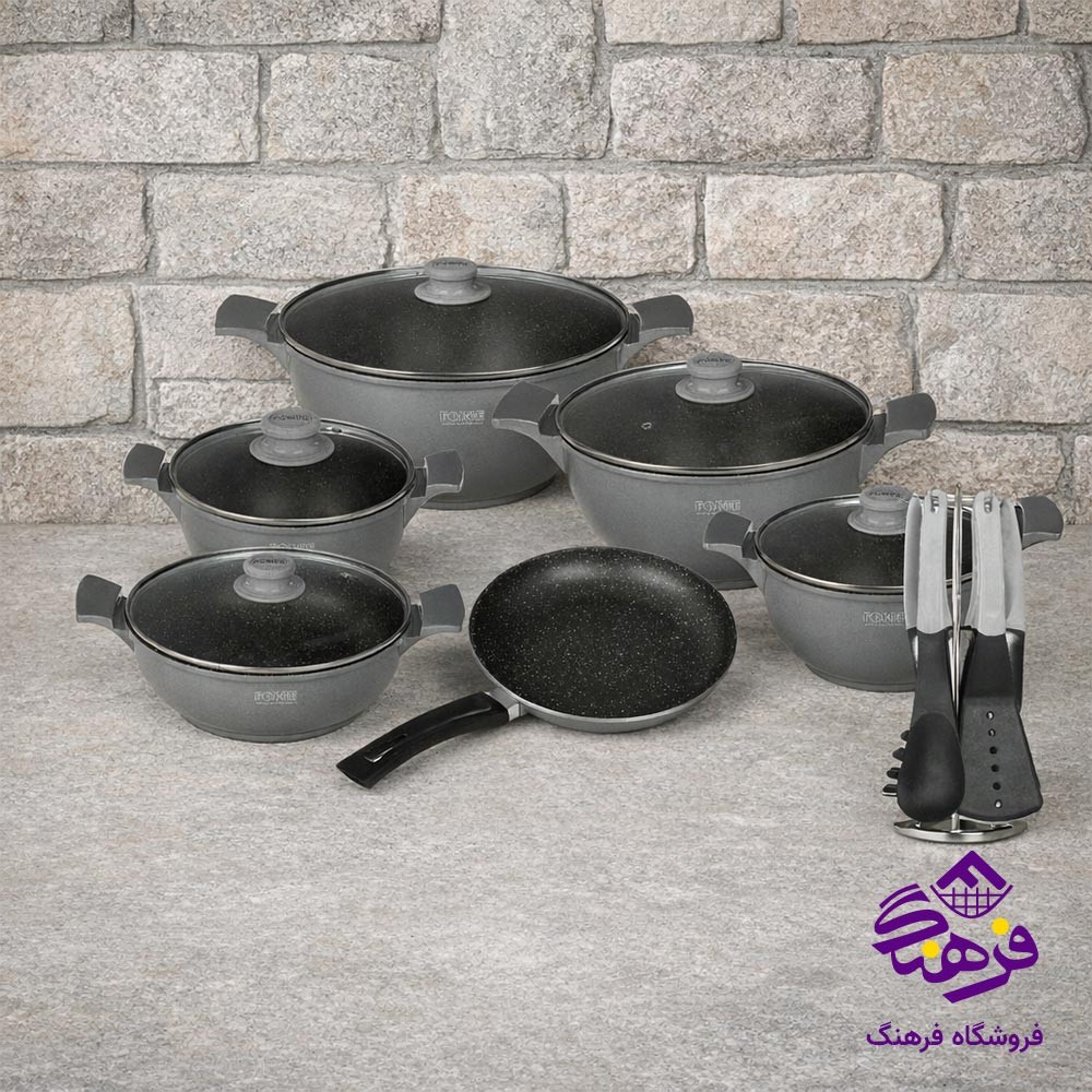 سرويس قابلمه 18پارچه اسکار پلاس فورته خاکستري