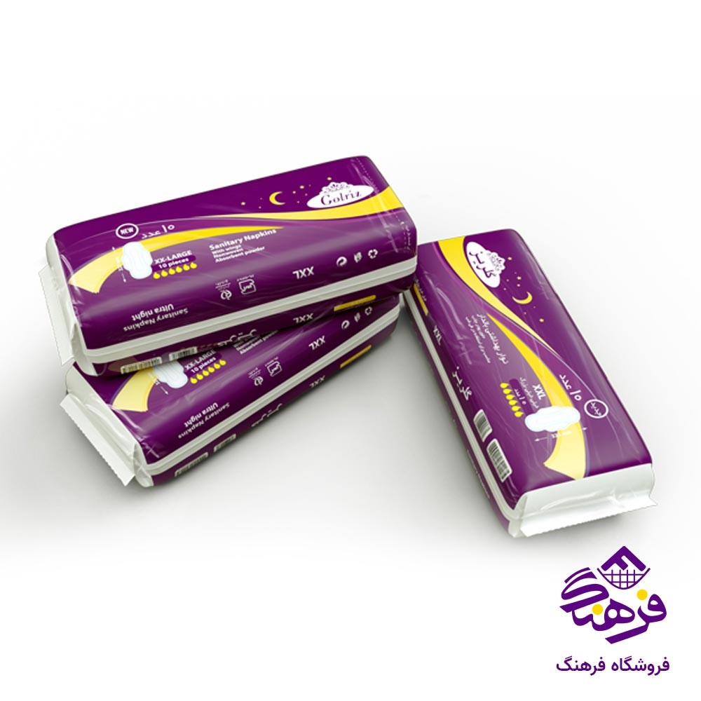 نوار بهداشتی گلریز مدل کلاسیک شبانه سایز XXL 